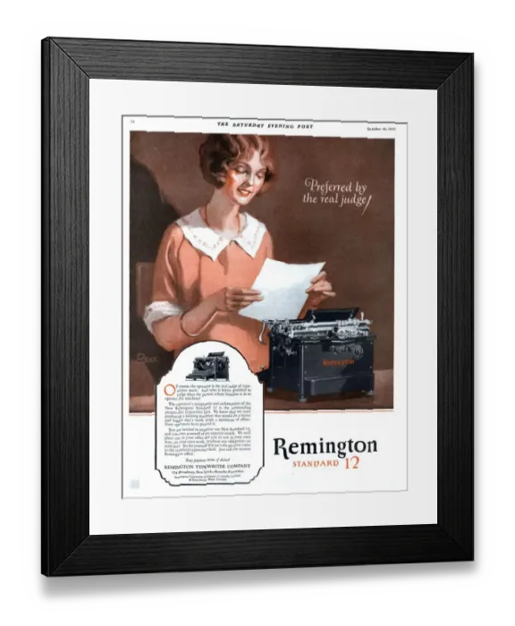 Framed Print : Remington Standard 12 1925 1920s USA typewriters secretary secretaries equipment Framed Print : Remington Standard 12 1925 1920s USA typewriters secretary secretaries equipment