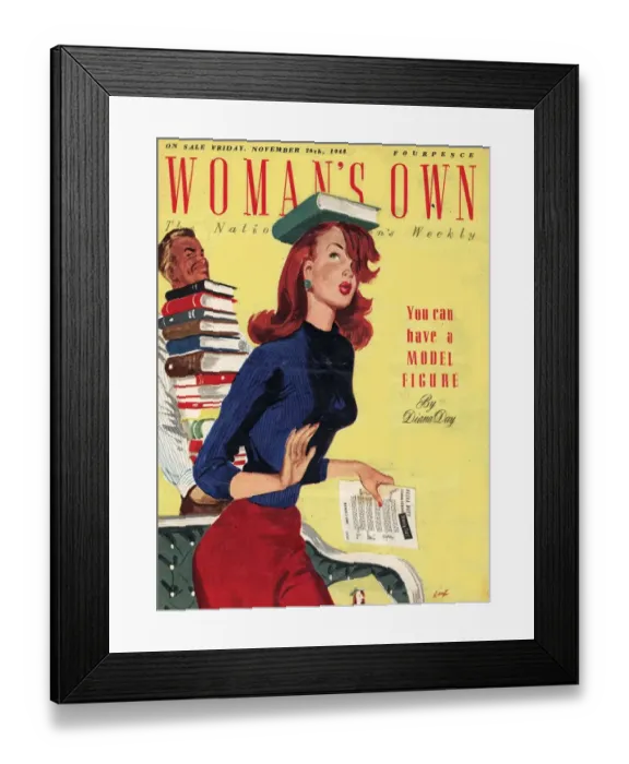 Framed Print : Womans Own 1948 1940s UK models deportment posture magazines Framed Print : Womans Own 1948 1940s UK models deportment posture magazines