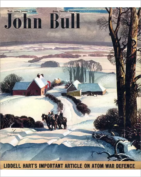 John Bull 1950 1950s UK winter snow snow ice riding horses magazines