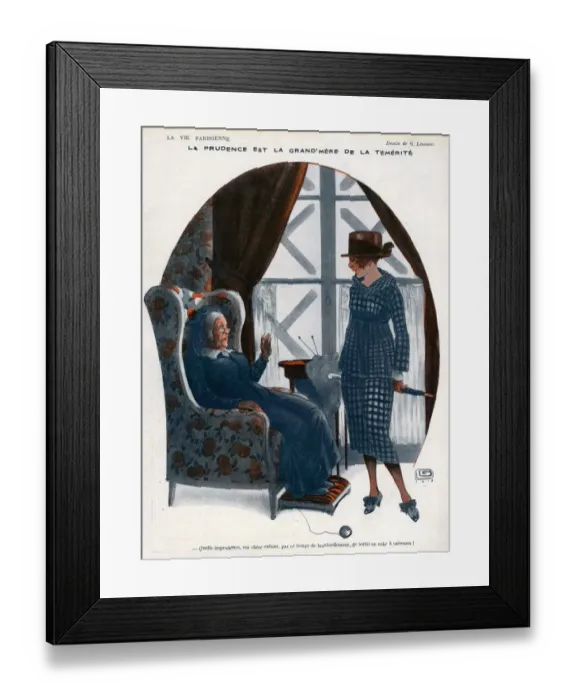 Framed Print : La Vie Parisienne 1918 1910s France Georges Leonnec illustrations elderly grandmothers Framed Print : La Vie Parisienne 1918 1910s France Georges Leonnec illustrations elderly grandmothers