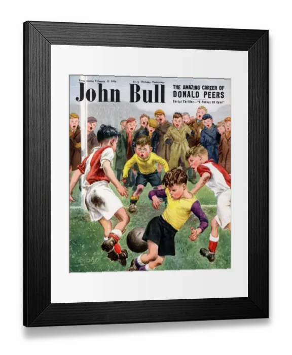 Framed Print : John Bull 1950s UK football children magazines