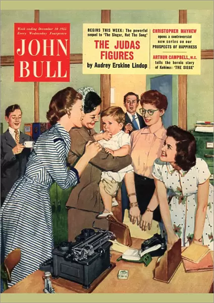 John Bull 1955 1950s UK babies office new magazines baby