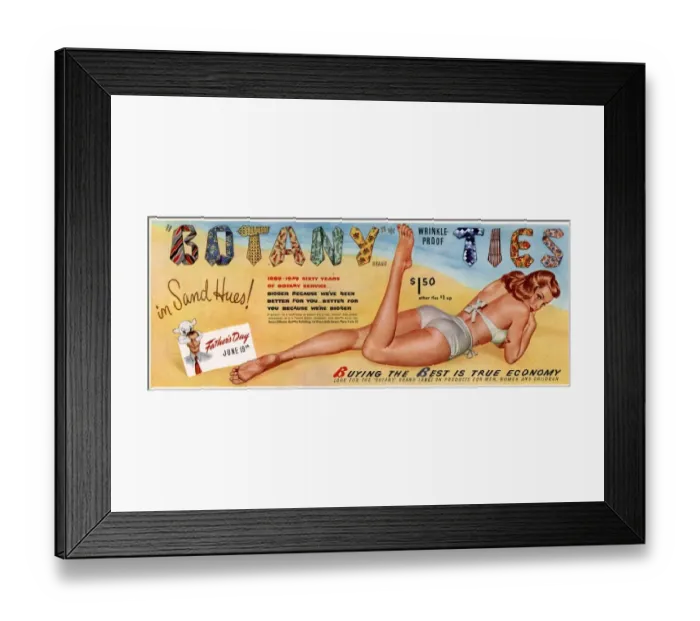 Framed Print : Botany Ties 1949 1940s USA mens ties pin-ups glamour clothing clothes Framed Print : Botany Ties 1949 1940s USA mens ties pin-ups glamour clothing clothes