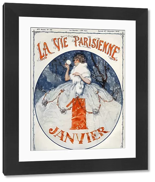 La Vie Parisienne 1919 1910s France cc snow winter womens dresses furs new years