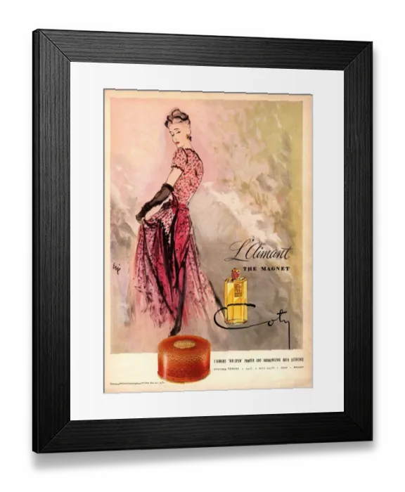 Framed Print : 1940s USA coty l aimant womens Framed Print : 1940s USA coty l aimant womens