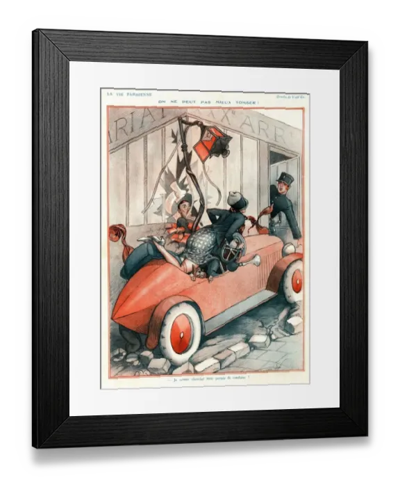 Framed Print : La Vie Parisienne 1920s France Valdess cc illustrations glamour women woman drivers Framed Print : La Vie Parisienne 1920s France Valdess cc illustrations glamour women woman drivers