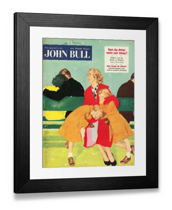 Framed Print : John Bull 1950s UK love kissing magazines Framed Print : John Bull 1950s UK love kissing magazines