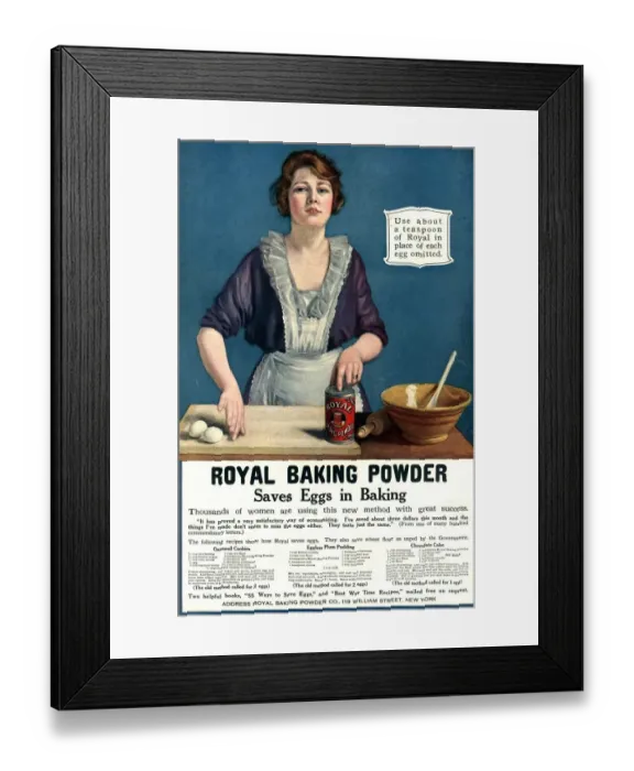 Framed Print : 1918 1910s USA cooking royal baking flour Framed Print : 1918 1910s USA cooking royal baking flour