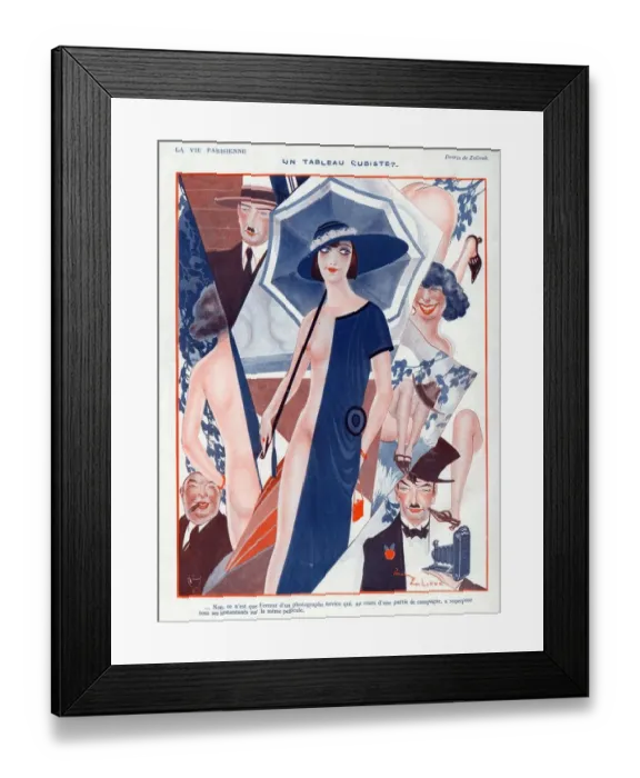 Framed Print : La Vie Parisienne 1923 1920s France Zaliouk illustrations erotica Cubist womens hats Framed Print : La Vie Parisienne 1923 1920s France Zaliouk illustrations erotica Cubist womens hats