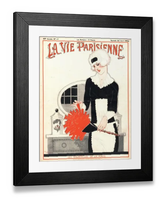 Framed Print : La Vie Parisienne 1925 1920s France erotica glamour art deco housework maids servants