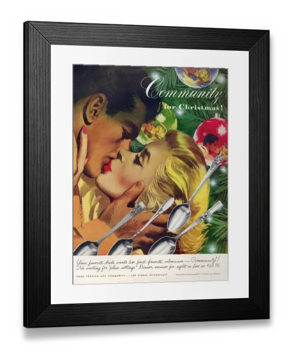 Framed Print : Community Cutlery 1951 1950s USA kissing kisses Framed Print : Community Cutlery 1951 1950s USA kissing kisses