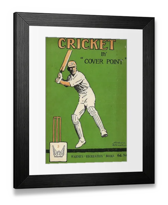 Framed Print : Cricket 1920s UK mcitnt Warnes Recreation Books