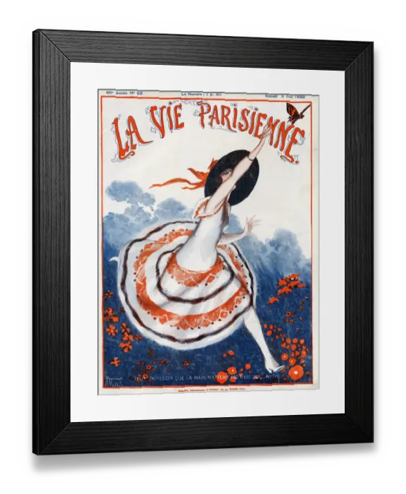 Framed Print : La Vie Parisienne 1922 1920s France Armand Vallee magazines illustrations chasing