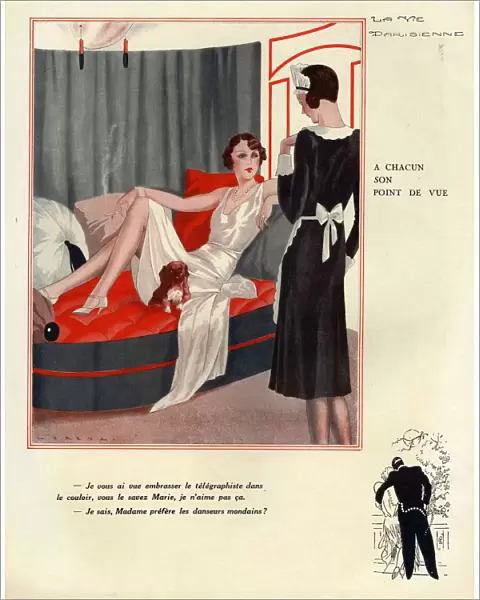 La Vie Parisienne 1931 1930s France cc maids servants relaxing
