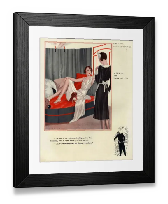 Framed Print : La Vie Parisienne 1931 1930s France cc maids servants relaxing Framed Print : La Vie Parisienne 1931 1930s France cc maids servants relaxing