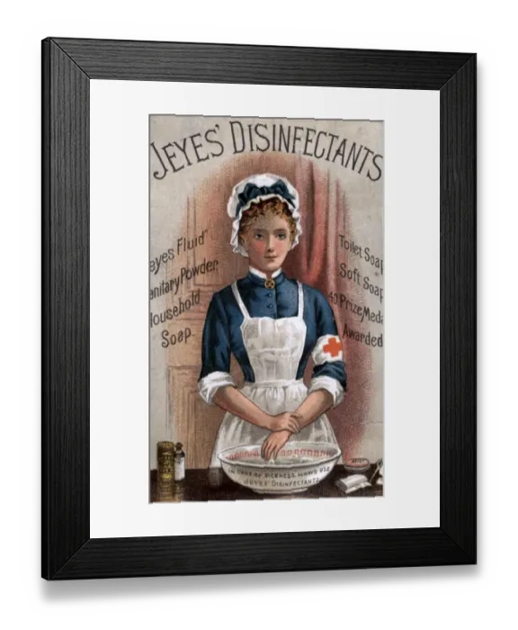 Framed Print : Jeyes 1890s UK nurses disinfectant medical medicine Framed Print : Jeyes 1890s UK nurses disinfectant medical medicine