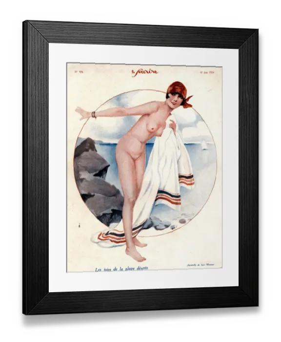 Framed Print : Le Sourire 1926 1920s France holidays erotica beaches seaside seaside magazines Framed Print : Le Sourire 1926 1920s France holidays erotica beaches seaside seaside magazines