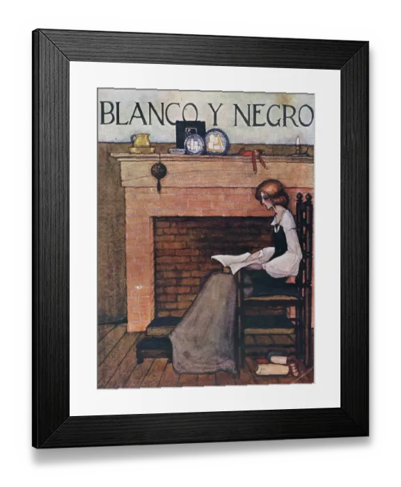 Framed Print : Blanco y Negro 1929 1920s Spain cc reading books woman women relaxing magazines