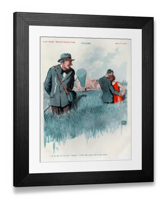 Framed Print : La Vie Parisienne 1929 1920s France cc butterfly nets dirty old men