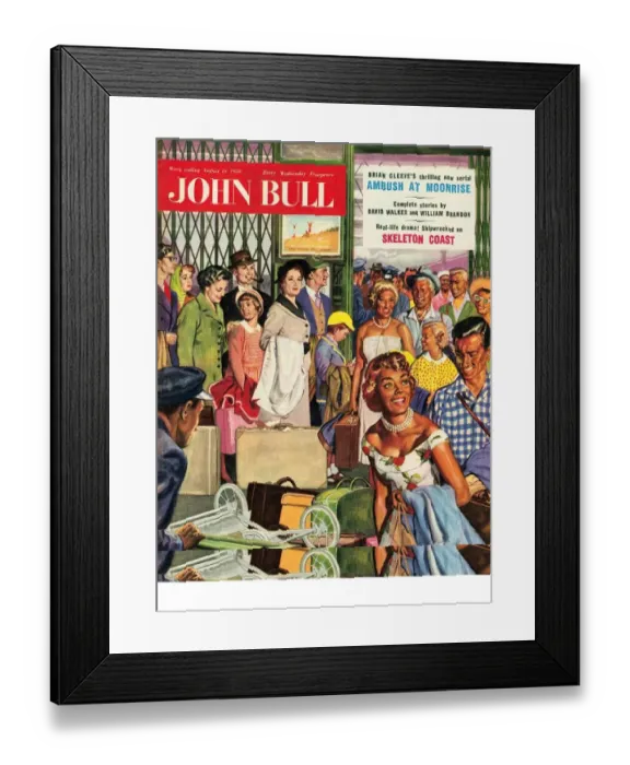 Framed Print : John Bull 1950s UK holidays railways stations trains suntans before and after magazines Framed Print : John Bull 1950s UK holidays railways stations trains suntans before and after magazines