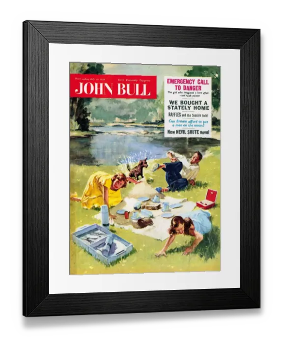Framed Print : John Bull 1950s UK holidays picnics dogs magazines pets Framed Print : John Bull 1950s UK holidays picnics dogs magazines pets