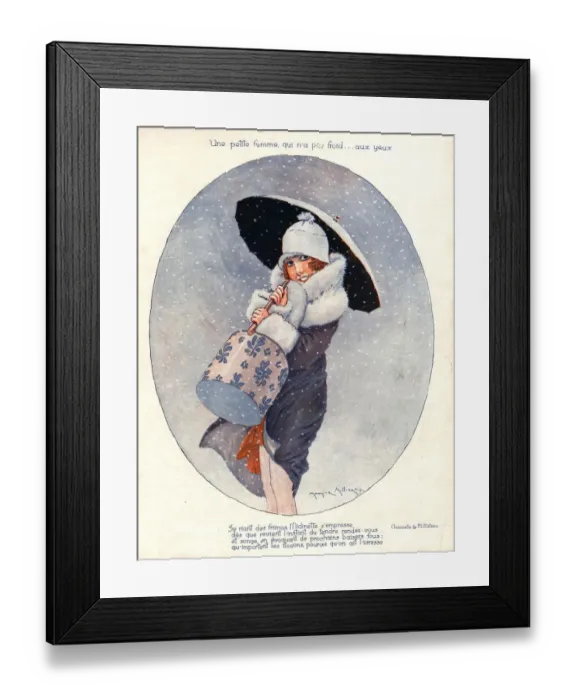 Framed Print : Le Sourire 1920s France seasons glamour winter snow womens magazines clothing clothes Framed Print : Le Sourire 1920s France seasons glamour winter snow womens magazines clothing clothes