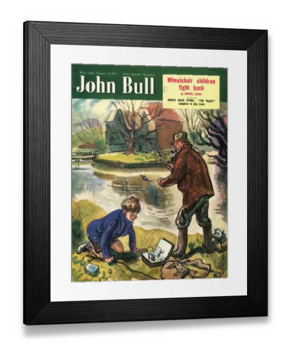 Framed Print : John Bull 1950s UK fishing fathers and sons magazines Framed Print : John Bull 1950s UK fishing fathers and sons magazines