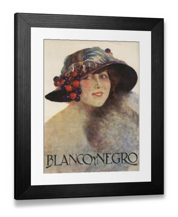 Framed Print : Blanco y Negro 1930 1930s Spain cc hats womens furs portraits magazines Framed Print : Blanco y Negro 1930 1930s Spain cc hats womens furs portraits magazines