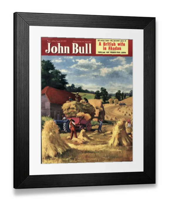 Framed Print : John Bull 1951 1950s UK farms farming harvesting magazines Framed Print : John Bull 1951 1950s UK farms farming harvesting magazines