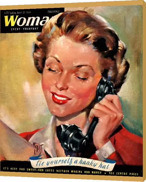Woman 1944 1940s UK womens magazines portraits telephones listening agony aunts