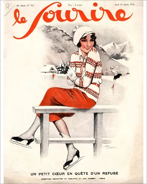 Le Sourire 1930s France ice skating winter sport womens magazines