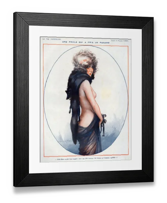 Framed Print : La Vie Parisienne 1923 1920s France Maurice Milliere illustrations erotica fur Framed Print : La Vie Parisienne 1923 1920s France Maurice Milliere illustrations erotica fur