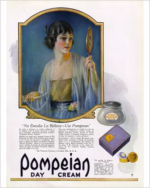 Pompeian Day Cream 1920s USA cc vanity mirrors pearls womens beauty