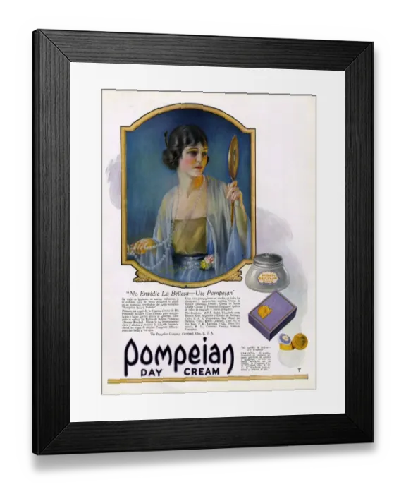 Framed Print : Pompeian Day Cream 1920s USA cc vanity mirrors pearls womens beauty Framed Print : Pompeian Day Cream 1920s USA cc vanity mirrors pearls womens beauty