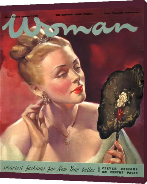 Woman 1946 1940s UK beauty vanity mirrors make-up makeup magazines
