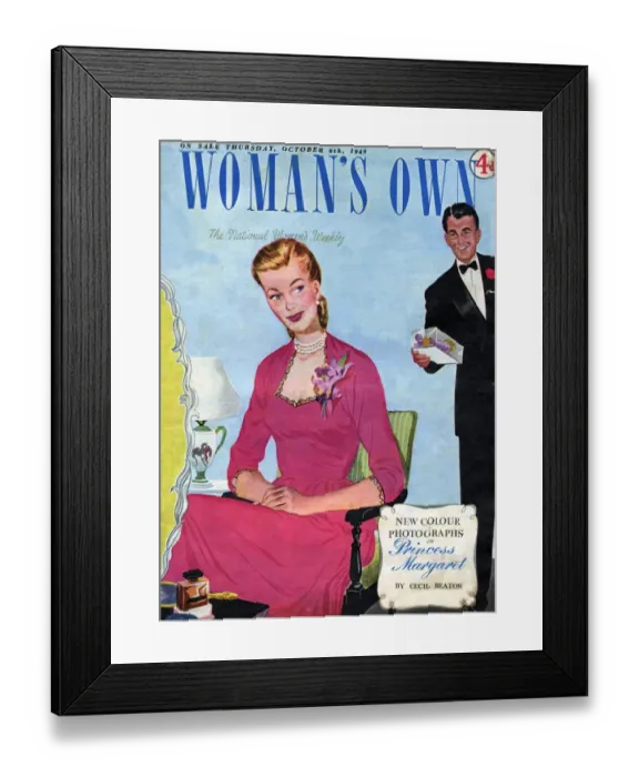 Framed Print : Womans Own 1949 1940s UK magazines presents gifts corsages Framed Print : Womans Own 1949 1940s UK magazines presents gifts corsages