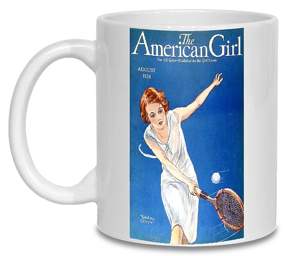 The American Girl 1928 1920s USA magazines women woman playing tennis maws girls