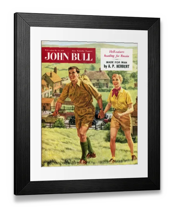 Framed Print : John Bull 1958 1950s UK holidays hiking walking trekking outdoors magazines hikers Framed Print : John Bull 1958 1950s UK holidays hiking walking trekking outdoors magazines hikers