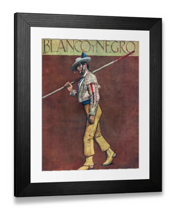 Framed Print : Blanco y Negro 1921 1920s Spain cc matadores matadors bull fights fighting magazines
