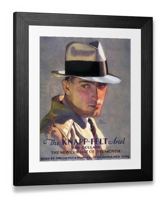 Framed Print : 1930s USA mens knapp-felt hats Framed Print : 1930s USA mens knapp-felt hats