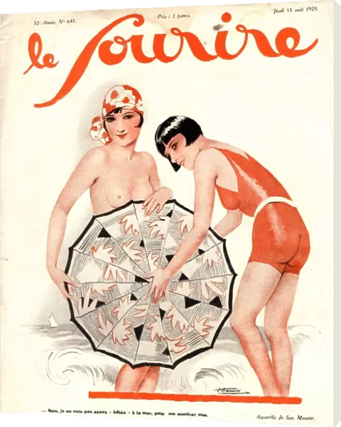 Le Sourire 1929 1920s France holidays erotica glamour swimming seaside womens swimwear