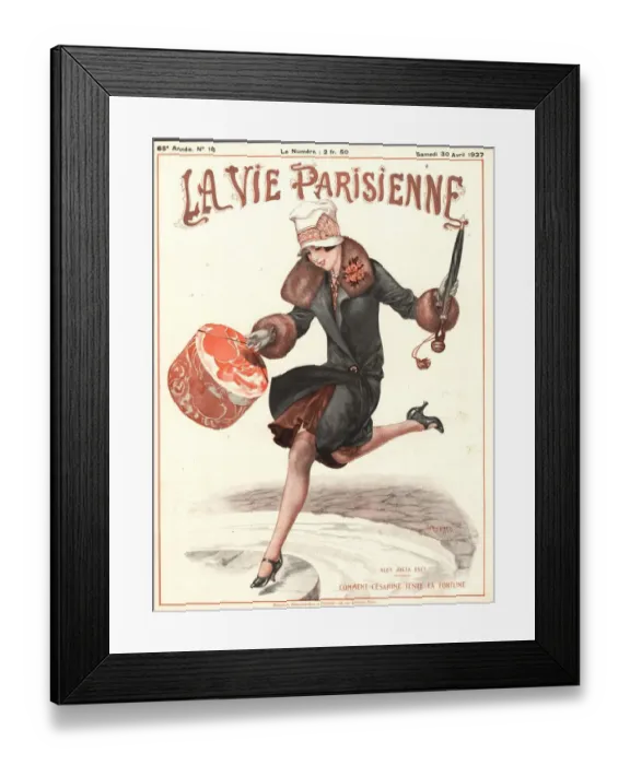 Framed Print : 1927 1920s France erotica glamour la vie parisienne art deco shopping womens magazines