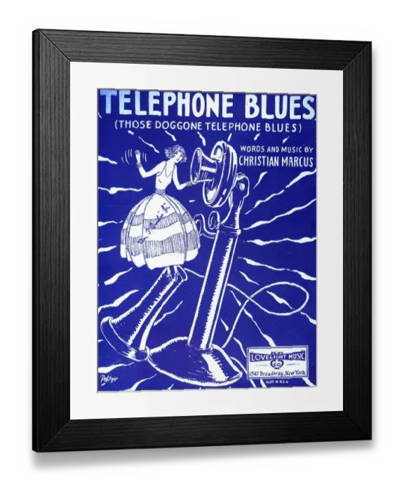 Framed Print : 1920s USA telephone blues sheet music Framed Print : 1920s USA telephone blues sheet music
