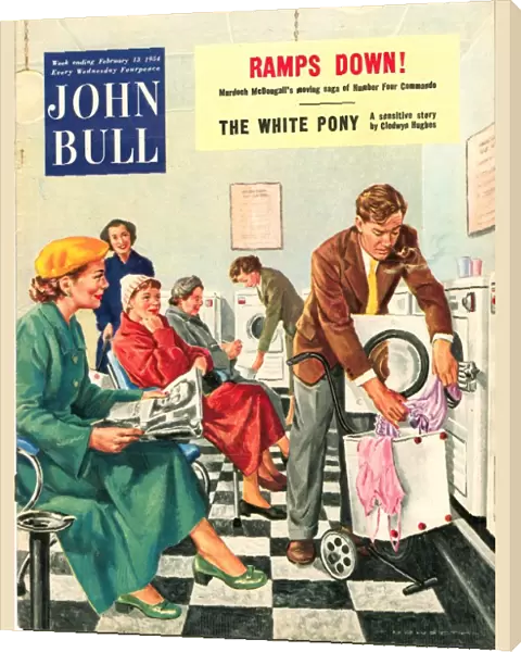 John Bull 1954 1950s UK launderettes washing machines househusbands appliances magazines