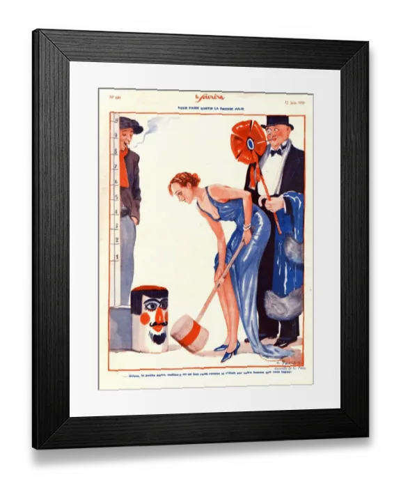 Framed Print : Le Sourire 1930s France glamour test your strength fairs magazines funfairs