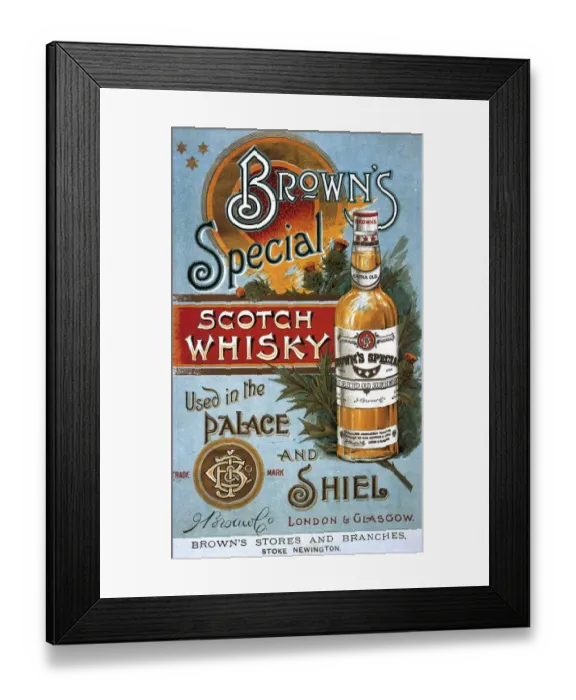 Framed Print : Browns Special Whisky 1890s UK whisky alcohol whiskey advert Browns Scotch Scottish Framed Print : Browns Special Whisky 1890s UK whisky alcohol whiskey advert Browns Scotch Scottish