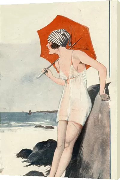 Le Sourire 1919 1900s France unbrellas underwear slips petticoats erotica holidays