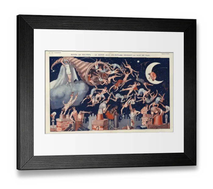 Framed Print : La Vie Parisienne 1927 1920s France Valdes erotica dreams surreal chimneys fantasies