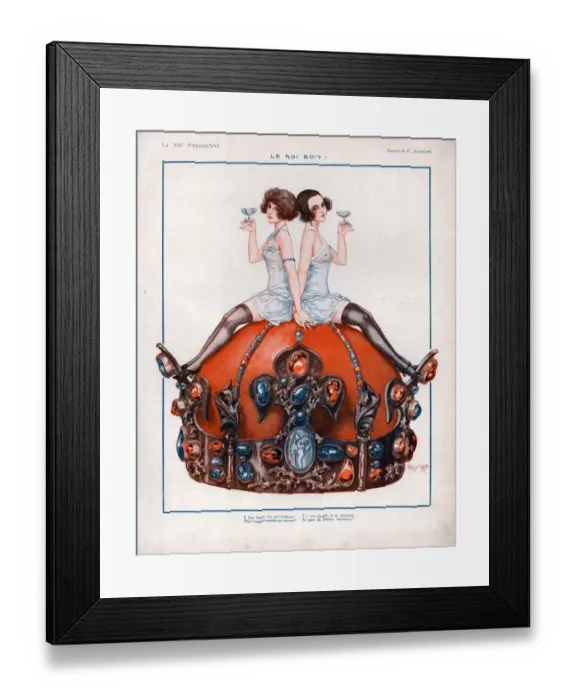 Framed Print : La Vie Parisienne 1924 1920s France cc erotica crowns drinking alcohol Framed Print : La Vie Parisienne 1924 1920s France cc erotica crowns drinking alcohol