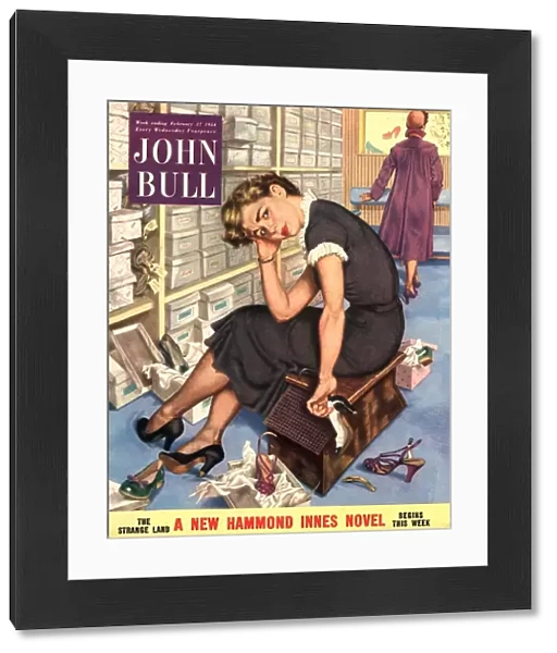 John Bull 1954 1950s UK tired fed-up stress exhausted sales assistants shoes sales